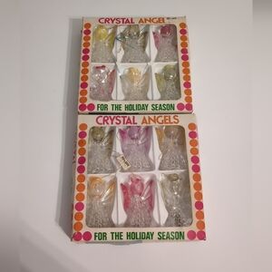 2 Boxes Vintage Crystal Angels Ornaments (12) from Hong Kong Christmas Original
